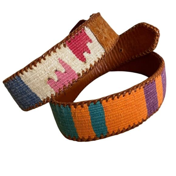 Southwestern Multi Colored Woven Women’s Leather Belt